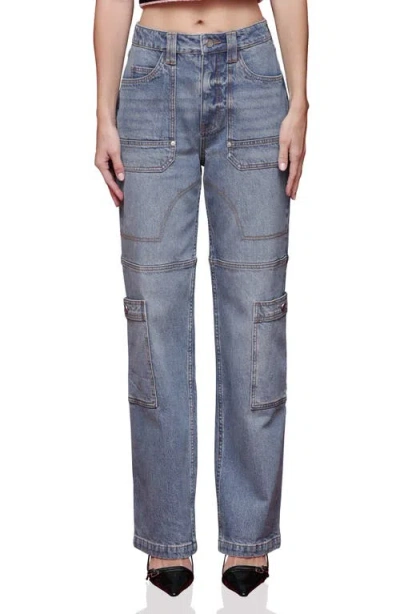 Avec Les Filles Straight Leg Carpenter Jeans In Blue