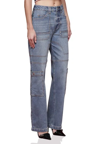 Avec Les Filles Straight Leg Carpenter Jeans In Blue