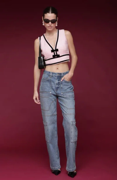 Avec Les Filles Straight Leg Carpenter Jeans In Blue