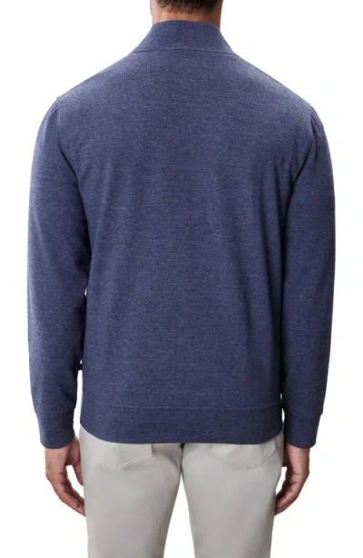 Robert Barakett Clarence Textured Quarter Button Pullover In Blue