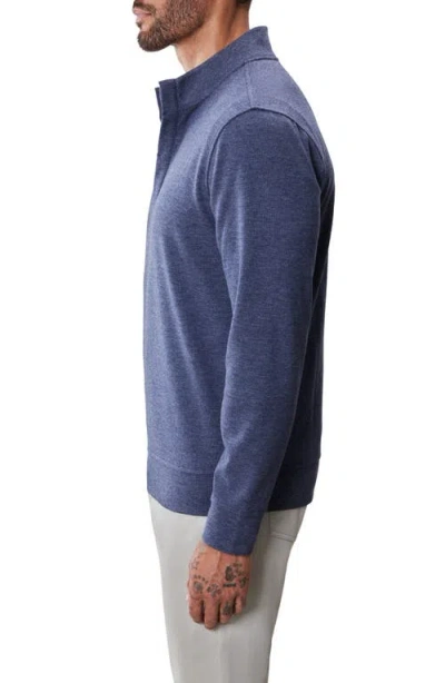 Robert Barakett Clarence Textured Quarter Button Pullover In Blue