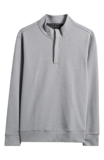 Robert Barakett Clarence Textured Quarter Button Pullover In Gray