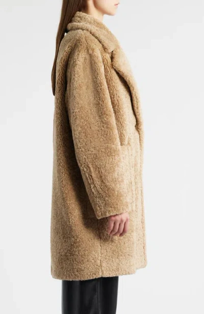 Hugo Boss Boss Orange Catedy Faux Shearling Coat In Brown