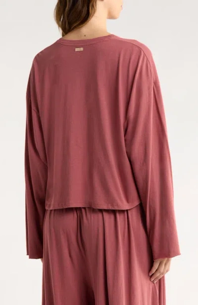 Lunya Organic Pima Cotton Long Sleeve Lounge T-shirt In Pink