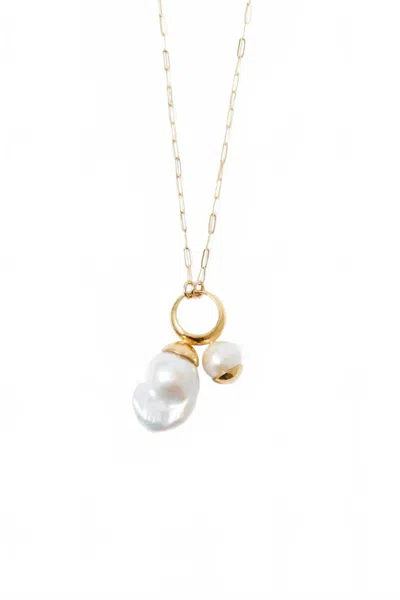 Chan Luu Women's Mona Pearl Drop Necklace In Gold In Gold