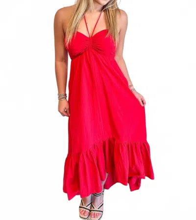 Day + Moon Brunch Date Maxi Dress In Red In Red