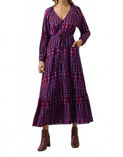 Sugarlips Abstract Larrie Button Down Maxi Dress In Ramsey In Multi