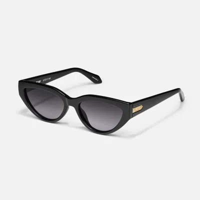 Quay Women's Narrow Down Sunglasses In Black/smoke Polarized In Black