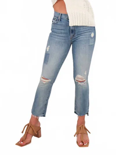 Mother Insider Crop Step Fray Jeans In We Are Castaways In Blue