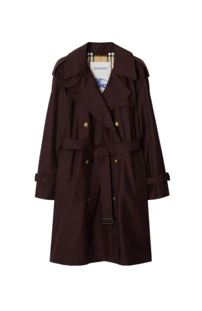 Burberry Mid-length Gabardine Castleford Trench Coat In Brown