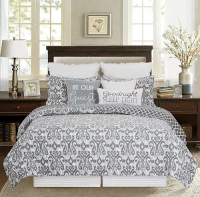 C & F Home C&f Home Heather Cotton Quilt Set In Gray
