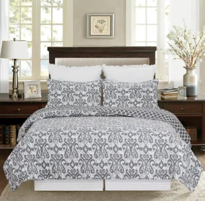 C & F Home C&f Home Heather Cotton Quilt Set In Gray