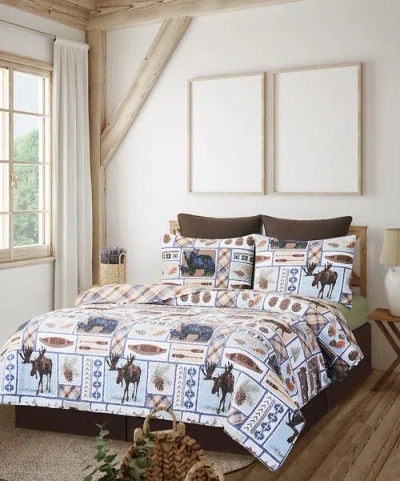 C & F Home C&f Home Oakley Rustic Lodge Cotton Quilt Set In Blue