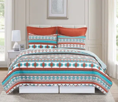 C & F Home C&f Home Aqua Valley Cotton Quilt Set In Multi