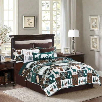 C & F Home C&f Home Fletcher Forest Rustic Lodge Cotton Quilt Set In Green