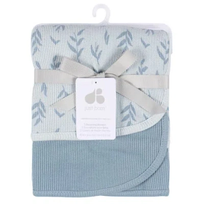 Just Born Blue Cotton Blankets 2-pack Set