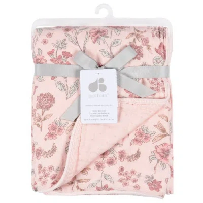 Just Born 8ply Muslin Blanket Blue Animals In Pink