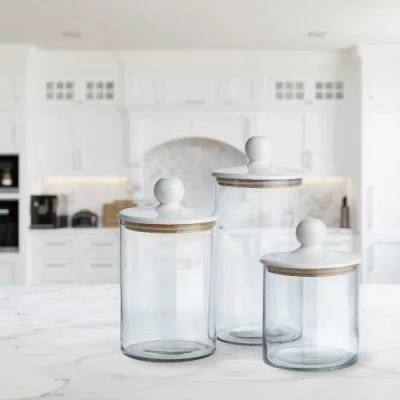 Napa Home & Garden Napa Home And Garden Set Of 3 Petaluma Canisters In White