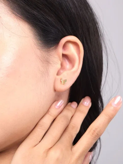 Devata Butterfly Stud Earrings In Gold