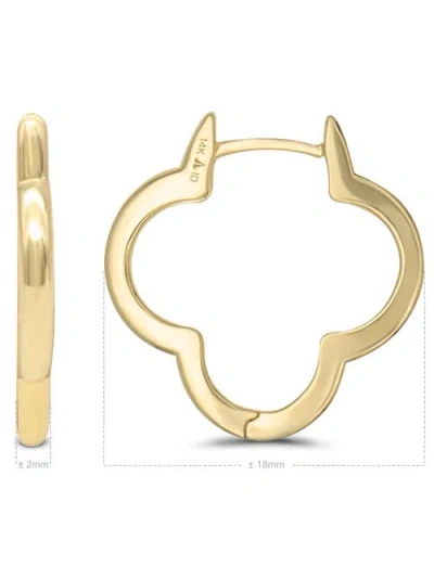 Devata Clover Hoop Earrings In Gold