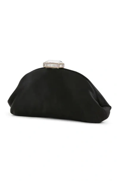 Badgley Mischka Leia Satin Pouch Clutch In Black