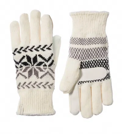 Isotoner Women's Chenille Snowflakes Gloves In Ewe In White