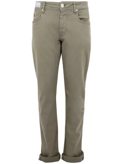 Tramarossa Olive Green Slim-fit Denim Jeans In Green