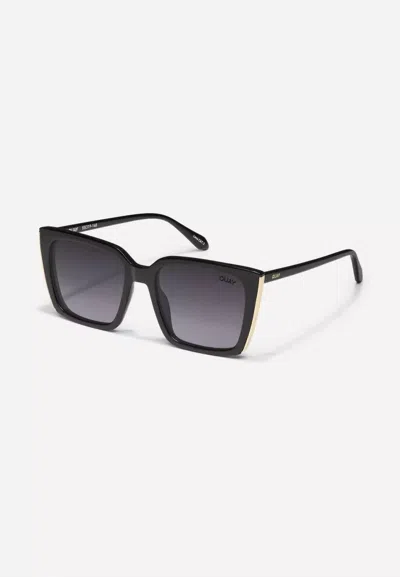 Quay Women's Front Cover Sunglasses In Black/smoke Polarized In Black
