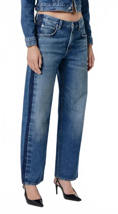 Citizen Of Humanity Citizens Of Humanity Lindz Tuxedo Stripe High Rise Easy Straight Jeans In Liro In Multi