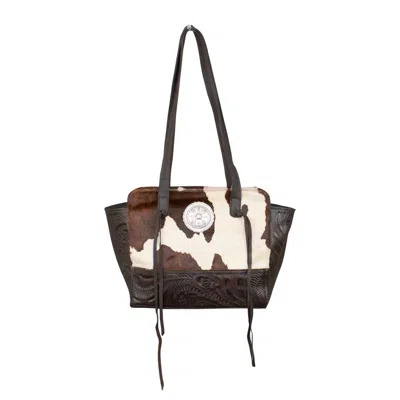 American West Women's Cow Town Zip Top Tote Bag In Multi In Multi