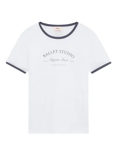 Repetto Two-tone Crew-neck T-shirt In White