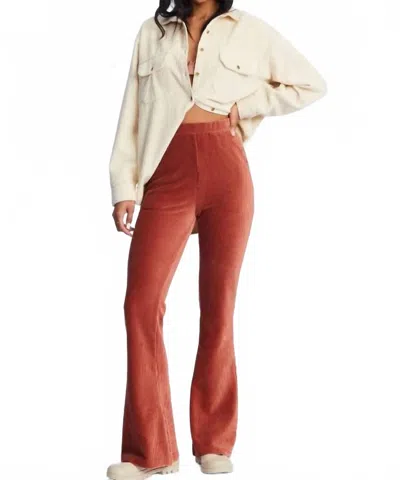 Billabong Hit A Cord Flared Trouser In Sweet Chocolate In Multi