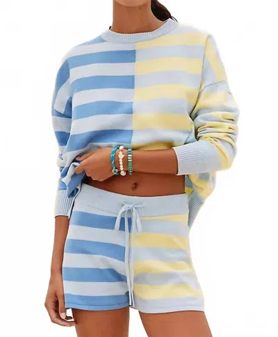 Beach Riot Balboa Knit Shorts In Marina Stripe Mix In Blue