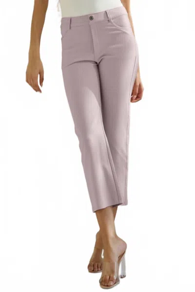 Yelete Classic Straight Leg Crop Pants In Light Mauve In Multi