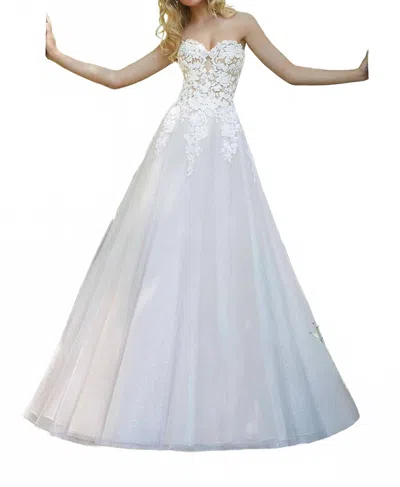 Morilee Pierette Strapless Wedding Dress In Ivory/creme In Multi