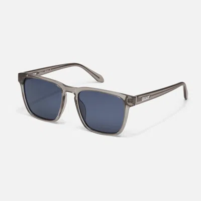 Quay Unplugged Sunglasses In Grey/navy Polarized In Gray