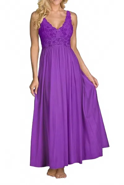 Shadowline Lingerie Sleeveless Long Gown In Purple In Purple