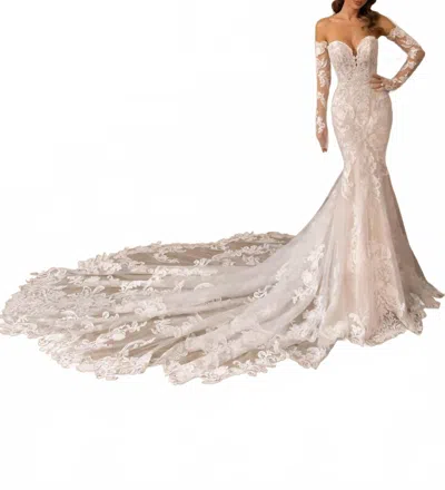 Ivoire By Kitty Chen Lori Stretch Lining Dress In Ivory/toffee In Multi