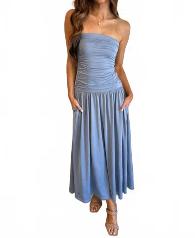Nia Santal Midi Dress In Light Blue In Blue