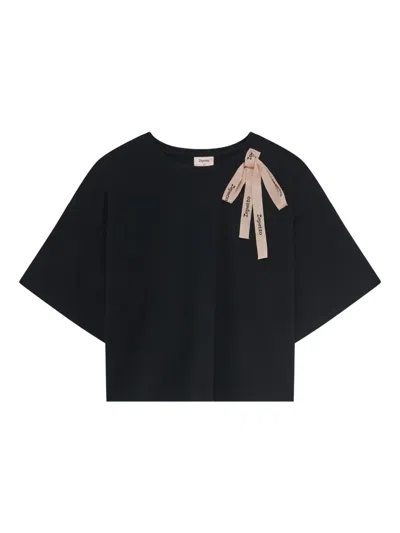 Repetto Bow-detail Performance T-shirt In Black