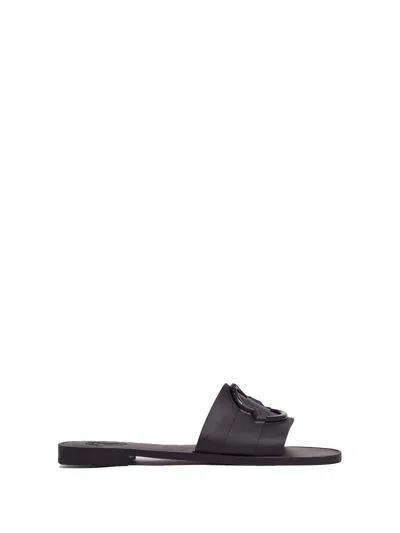 Moncler Slide Tpu Rubber Flat Sandals In Black