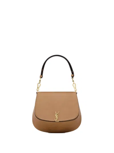 Saint Laurent Leather Voltaire Top-handle Bag In Brown