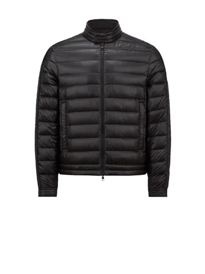 Moncler Jacobus Down Biker Jacket Clothing In Black