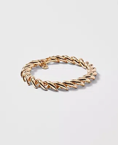 Ann Taylor Twisted Rope Metal Bracelet In Gold