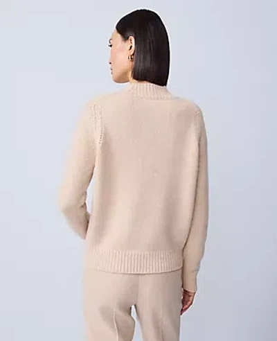 Ann Taylor Cashmere Mock Neck Sweater In Brown