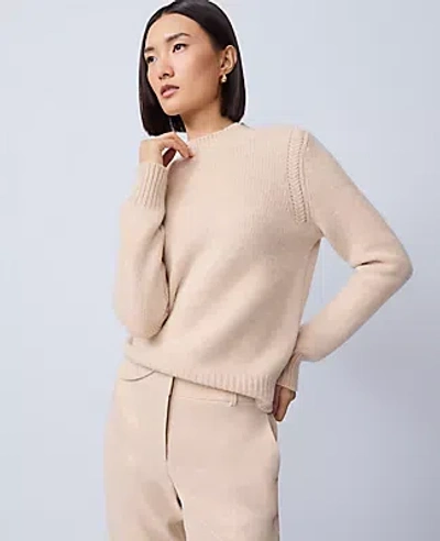 Ann Taylor Cashmere Mock Neck Sweater In Brown
