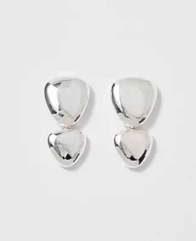 Ann Taylor Double Disc Drop Earrings In Silver