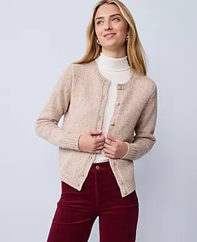 Ann Taylor Petite Weekend Collection Shimmer Cardigan In Gold