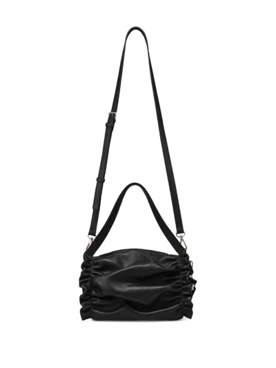 Repetto Small Opéra Ruched Calf-leather Shoulder Bag In Black