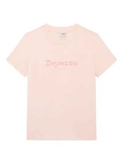 Repetto Logo-print Cotton T-shirt In Pink